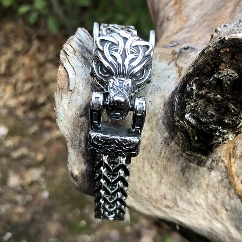 Celtic Wolf Stainless Steel Animal Bracelet sold by GTHIC product image thumbnail 3
