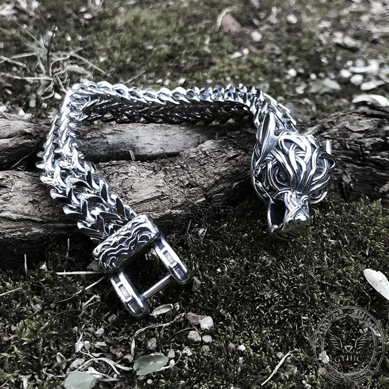 Celtic Wolf Stainless Steel Animal Bracelet sold by GTHIC