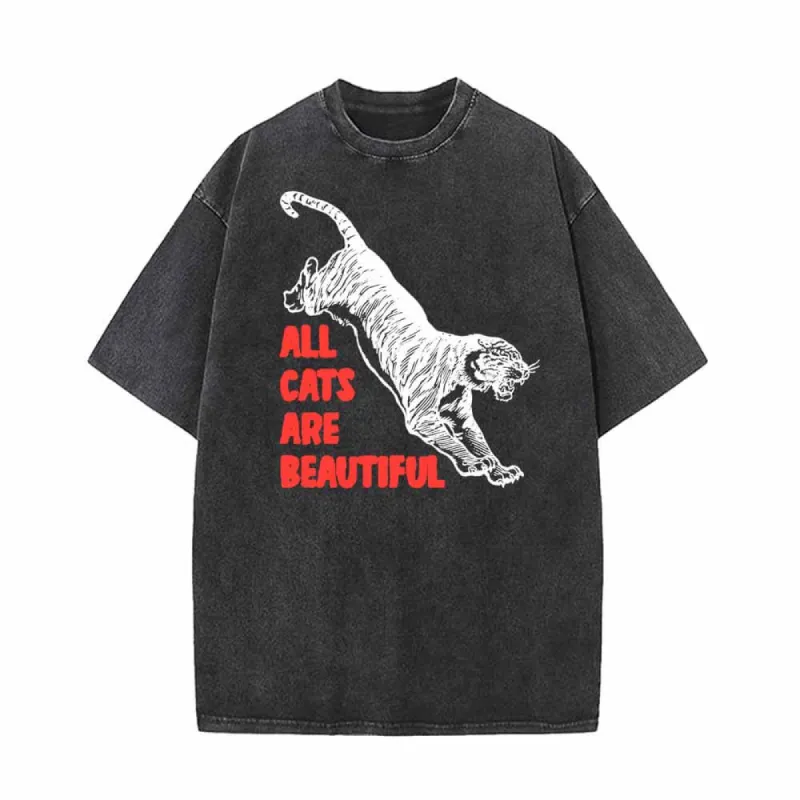 All Cats Are Beautiful Tiger Vintage Washed T-shirt sold by GTHIC