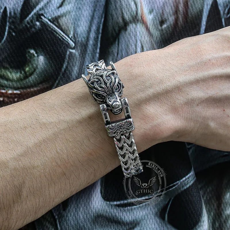 Celtic Wolf Stainless Steel Animal Bracelet sold by GTHIC product image thumbnail 2