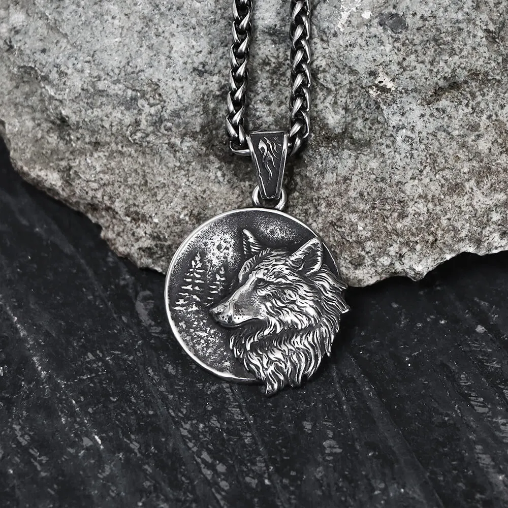 Guardian Wolf Stainless Steel Viking Pendant sold by GTHIC