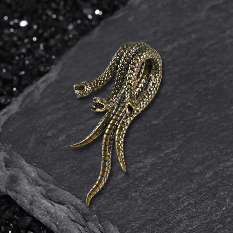 Punk Three-headed Snake Copper Ear Gauges sold by GTHIC product image thumbnail 4