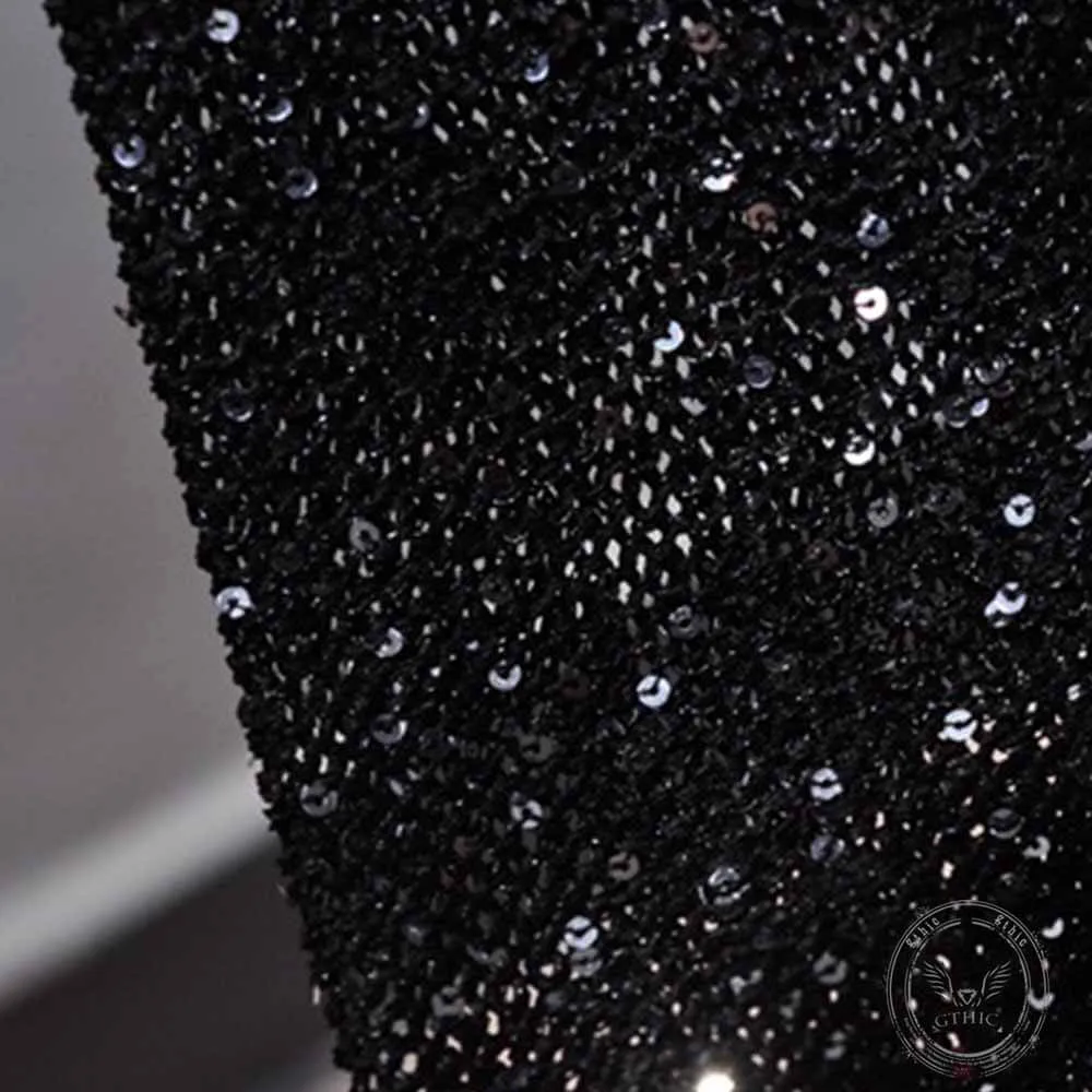 Shinny Sequined V-neck Trumpet Sleeve Sweater sold by GTHIC product image thumbnail 3