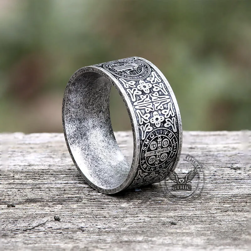 St. Benedict Medal Stainless Steel Cross Ring sold by GTHIC product image thumbnail 3