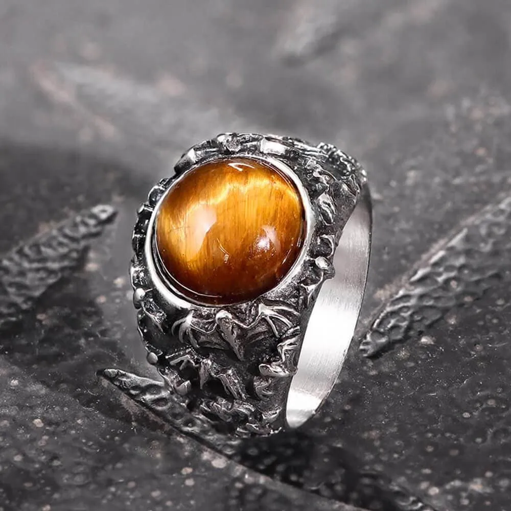 Flying Bats Stainless Steel Gemstone Ring sold by GTHIC product image thumbnail 3