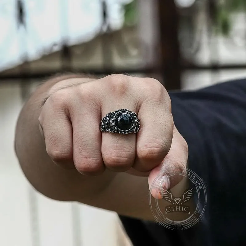 Flying Bats Stainless Steel Gemstone Ring sold by GTHIC product image thumbnail 2