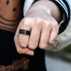 Simple Titanium Black Band Ring sold by GTHIC