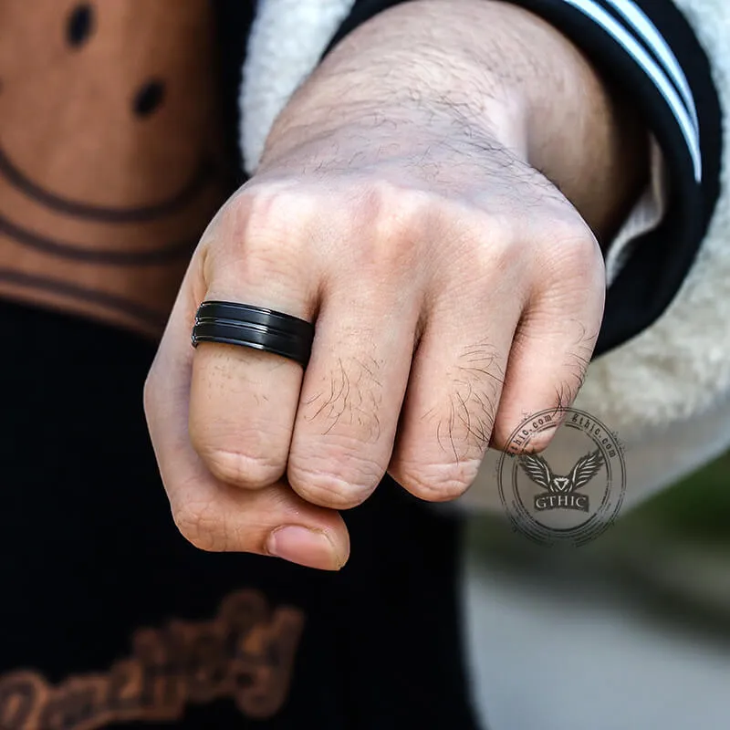 Simple Titanium Black Band Ring sold by GTHIC product image thumbnail 2