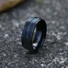 Simple Titanium Black Band Ring sold by GTHIC