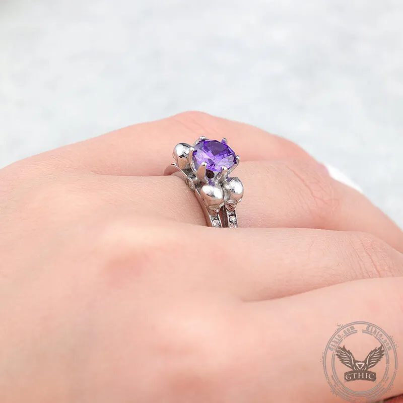 Skeleton Guard Zircon Stainless Steel Skull Ring sold by GTHIC product image thumbnail 3