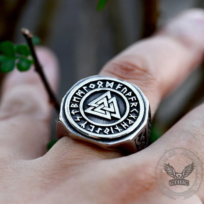 Valknut Runes Celtics Knot Stainless Steel Viking Ring sold by GTHIC product image thumbnail 2