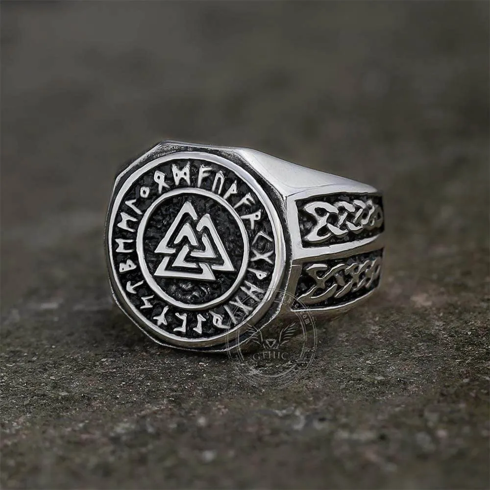 Valknut Runes Celtics Knot Stainless Steel Viking Ring sold by GTHIC