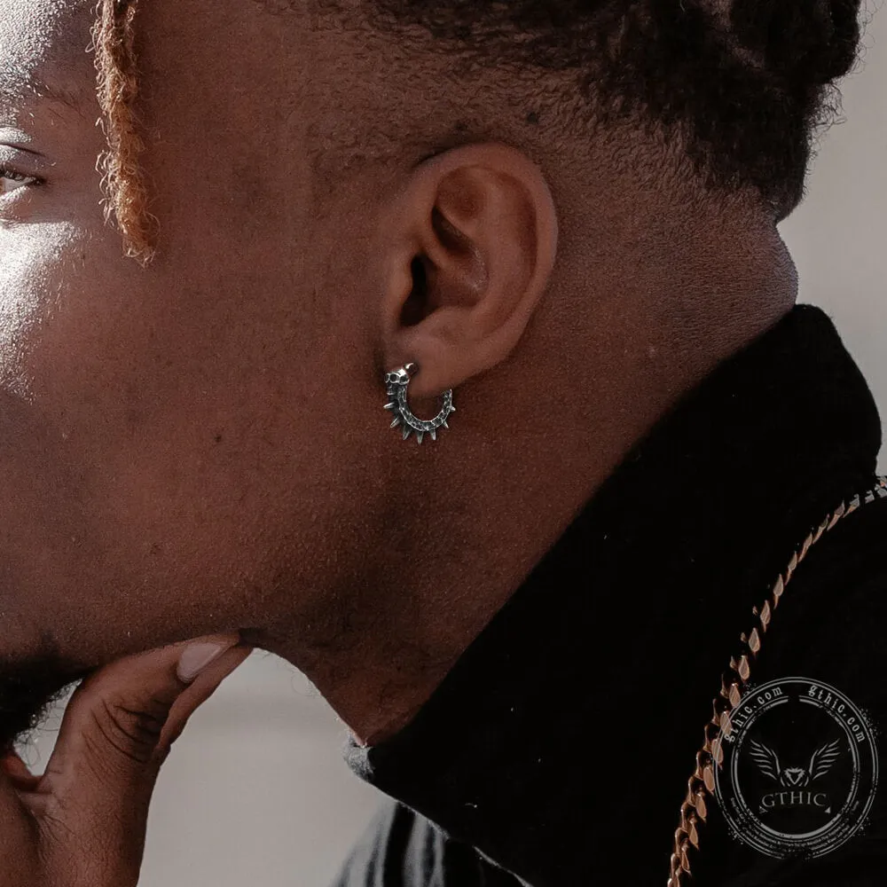 Vintage Skull and Thorns Stainless Steel Earrings sold by GTHIC product image thumbnail 3