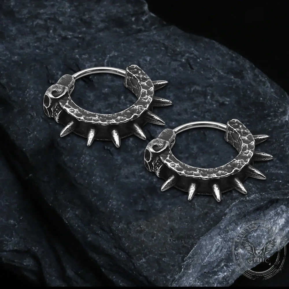 Vintage Skull and Thorns Stainless Steel Earrings sold by GTHIC product image thumbnail 5