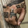 Retro Punk Winding Snake Cobra Stainless Steel Ring sold by GTHIC