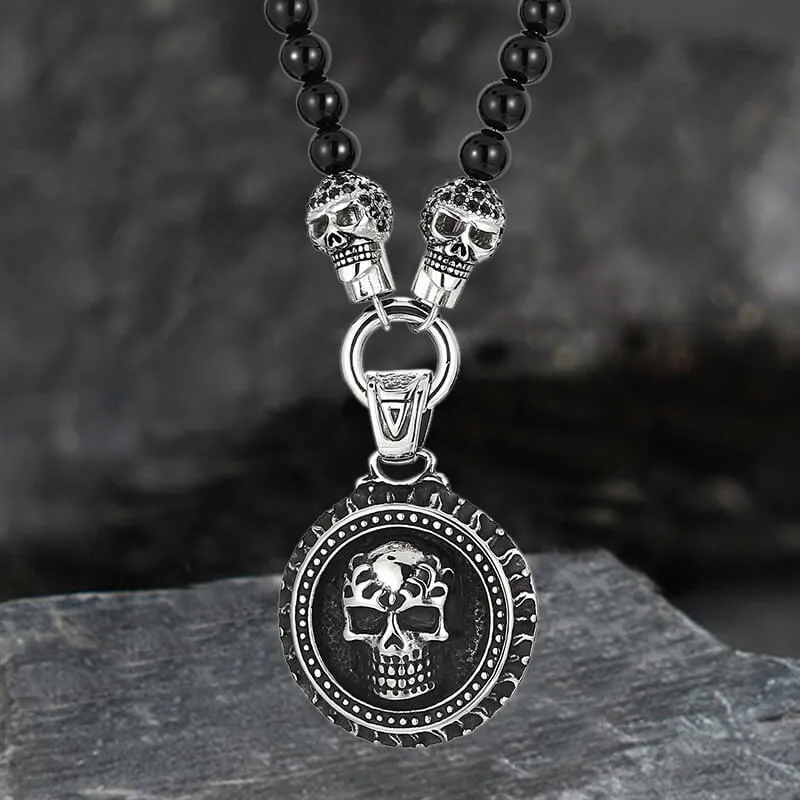 Vintage Skull Head Agate Stainless Steel Necklace sold by GTHIC product image thumbnail 3