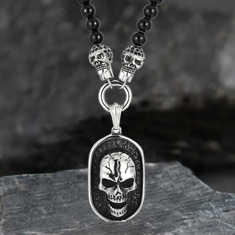 Vintage Skull Head Agate Stainless Steel Necklace sold by GTHIC product image thumbnail 4