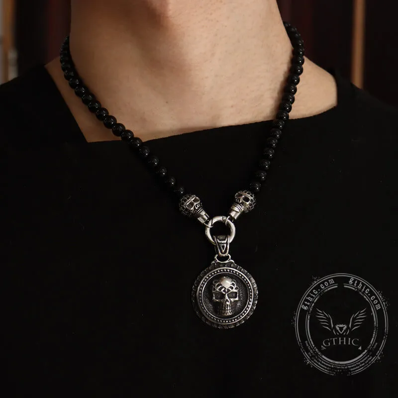 Vintage Skull Head Agate Stainless Steel Necklace sold by GTHIC product image thumbnail 2