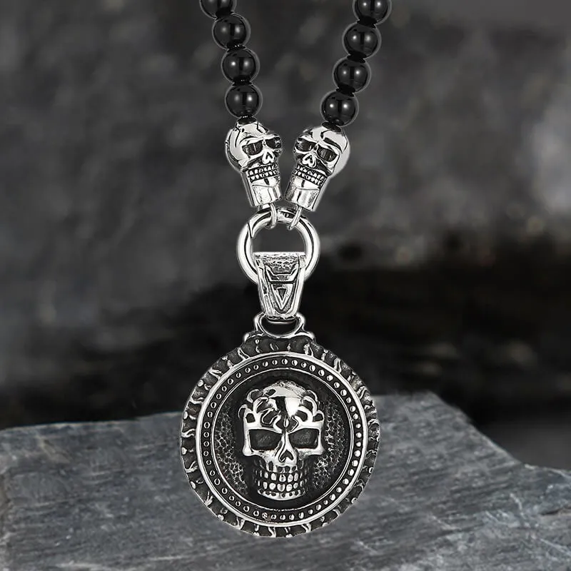 Vintage Skull Head Agate Stainless Steel Necklace sold by GTHIC product image thumbnail 5