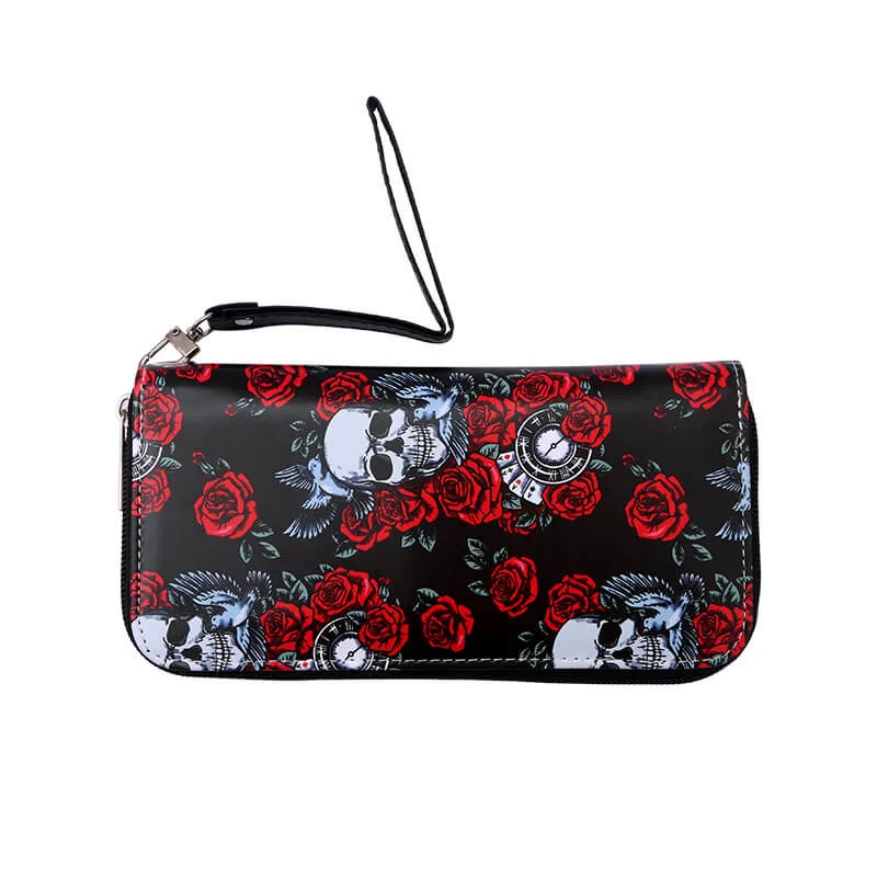 Rose Skull PU Leather Gothic Clutch Wallet sold by GTHIC product image thumbnail 2