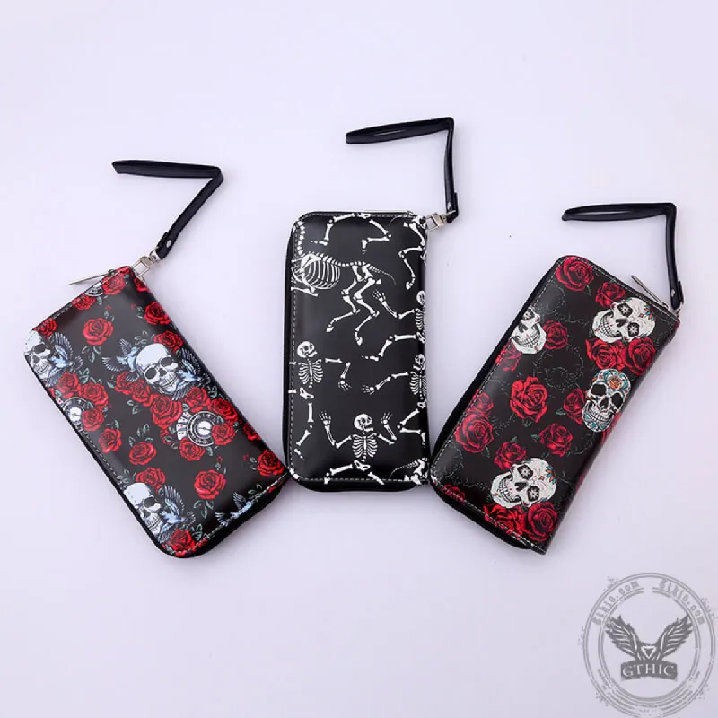Rose Skull PU Leather Gothic Clutch Wallet sold by GTHIC
