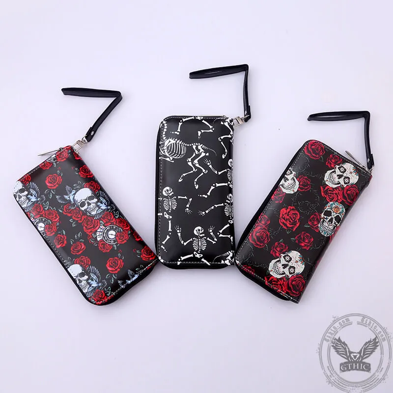 Rose Skull PU Leather Gothic Clutch Wallet sold by GTHIC