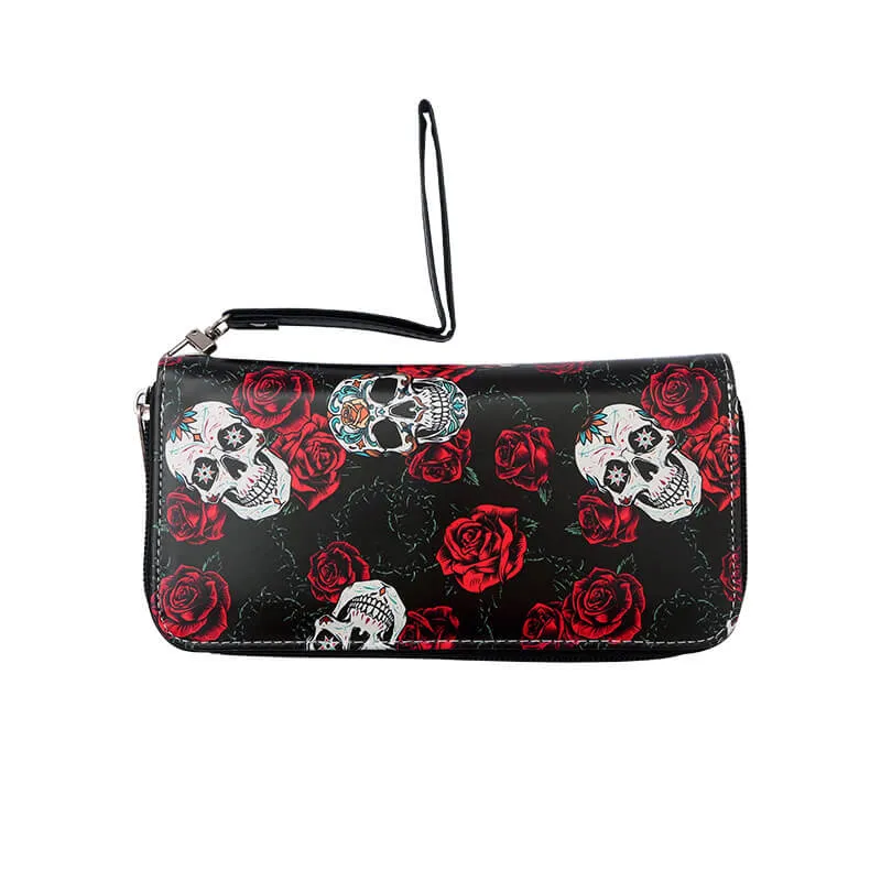 Rose Skull PU Leather Gothic Clutch Wallet sold by GTHIC product image thumbnail 4