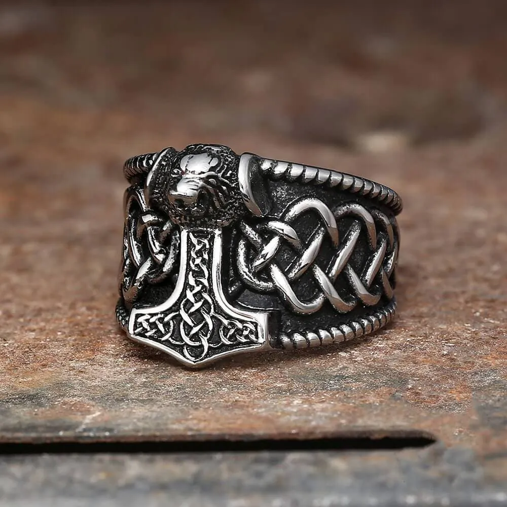 Thor's Hammer Stainless Steel Viking Ring sold by GTHIC product image thumbnail 4