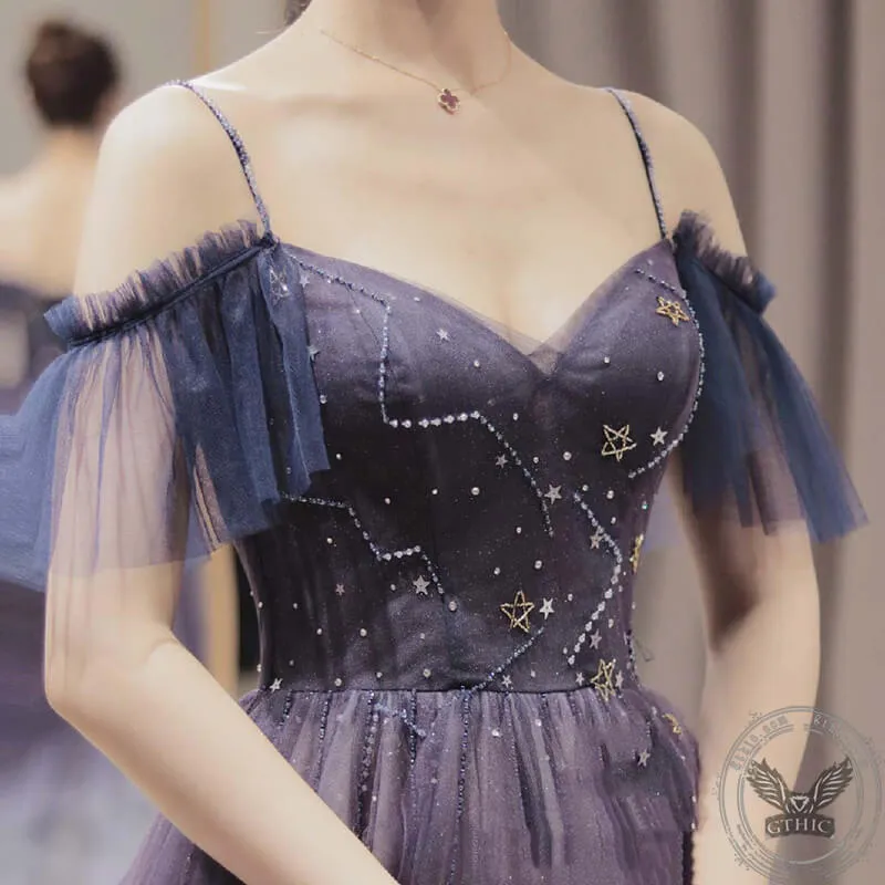 Purple Off The Shoulder Tulle Evening Dress sold by GTHIC product image thumbnail 2