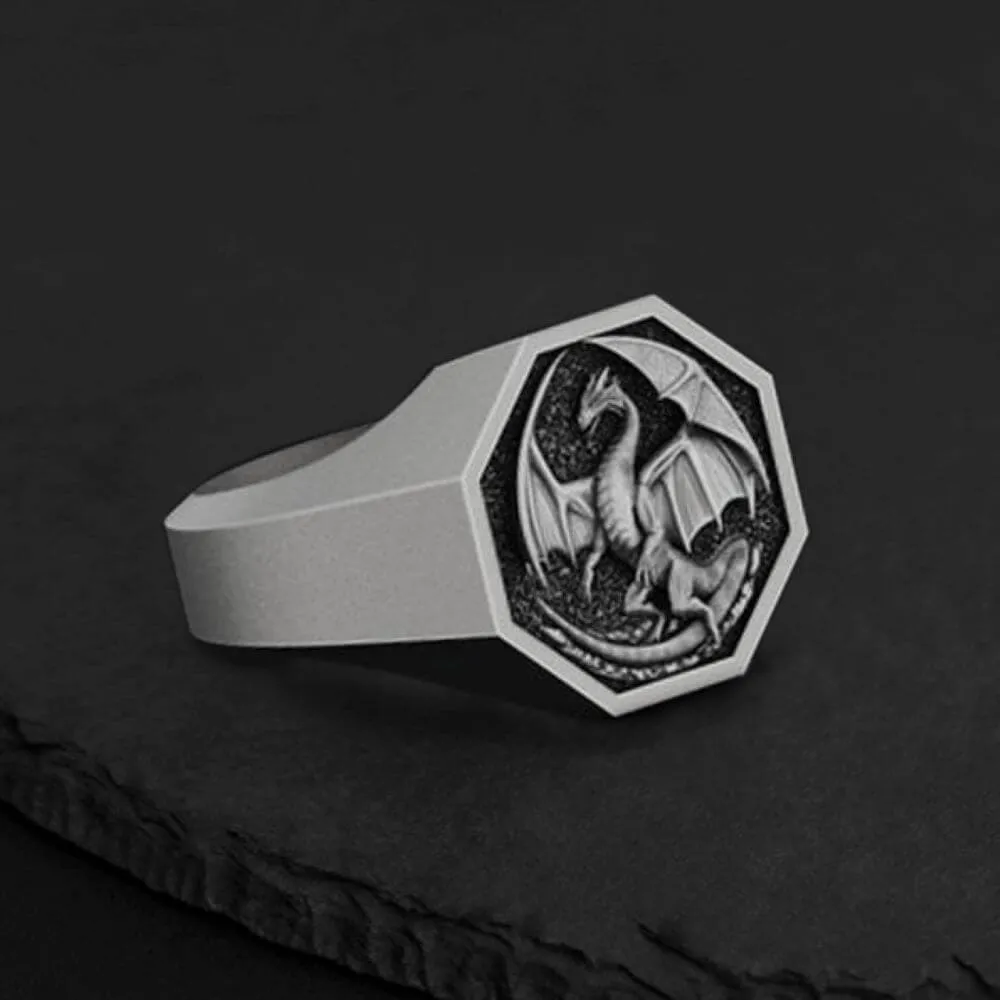 Personalized Sterling Silver Polished Octagon Ring sold by GTHIC product image thumbnail 4