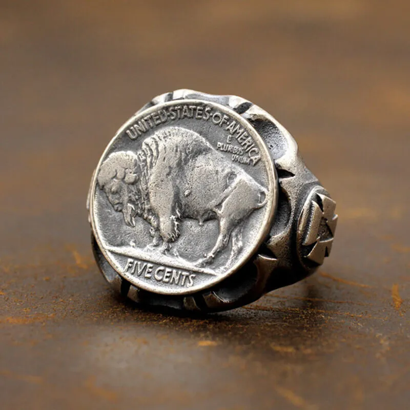 Buffalo Coin Sterling Silver Punk Ring sold by GTHIC