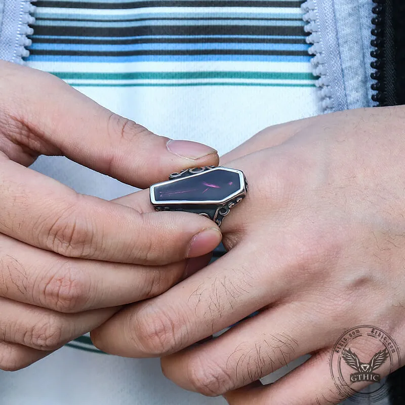 Vampire Coffin Stainless Steel Skull Ring sold by GTHIC product image thumbnail 5