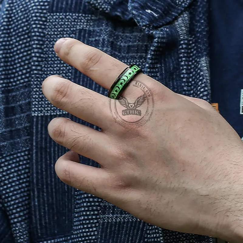 Luminous Star Moon Stainless Steel Epoxy Ring sold by GTHIC product image thumbnail 3