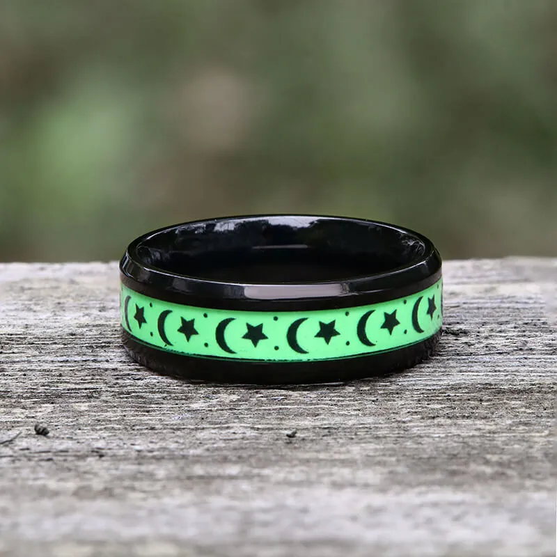 Luminous Star Moon Stainless Steel Epoxy Ring sold by GTHIC product image thumbnail 5