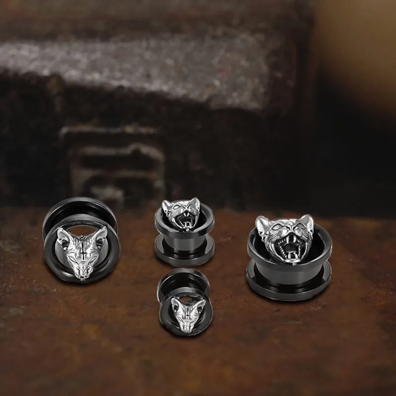 Hell Cat Cross Stainless Steel Ear Gauges sold by GTHIC product image thumbnail 5