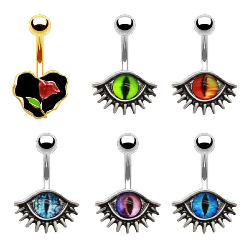 Vintage Evil Eye Design Alloy Belly Ring sold by GTHIC