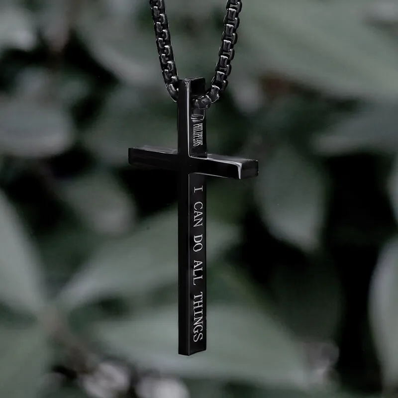 I Can Do All Things Stainless Steel Cross Pendant sold by GTHIC product image thumbnail 5