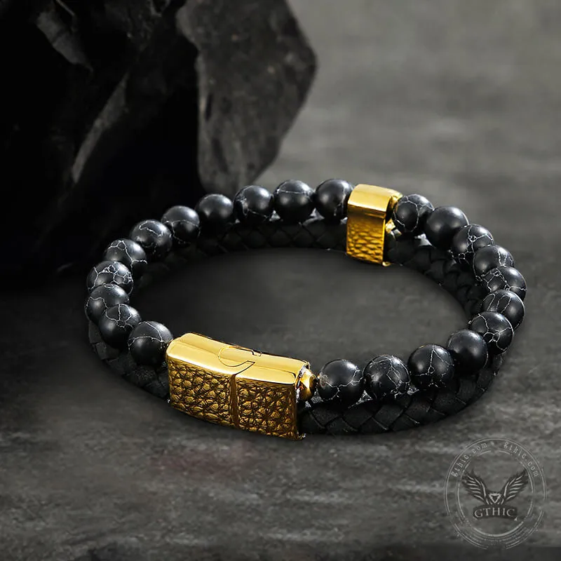 Double Layer Cross Turquoise Stainless Steel Bracelet sold by GTHIC product image thumbnail 5