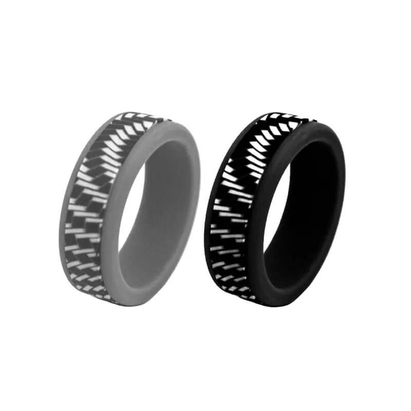 Carbon Fiber Pattern Silicone Ring Set sold by GTHIC
