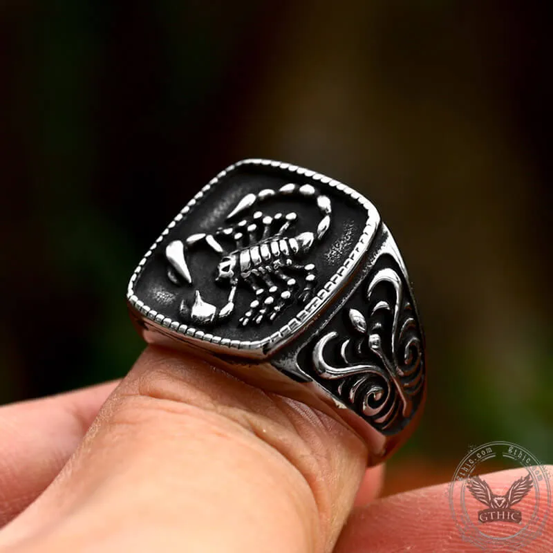 Scorpion Design Stainless Steel Signet Ring sold by GTHIC product image thumbnail 3