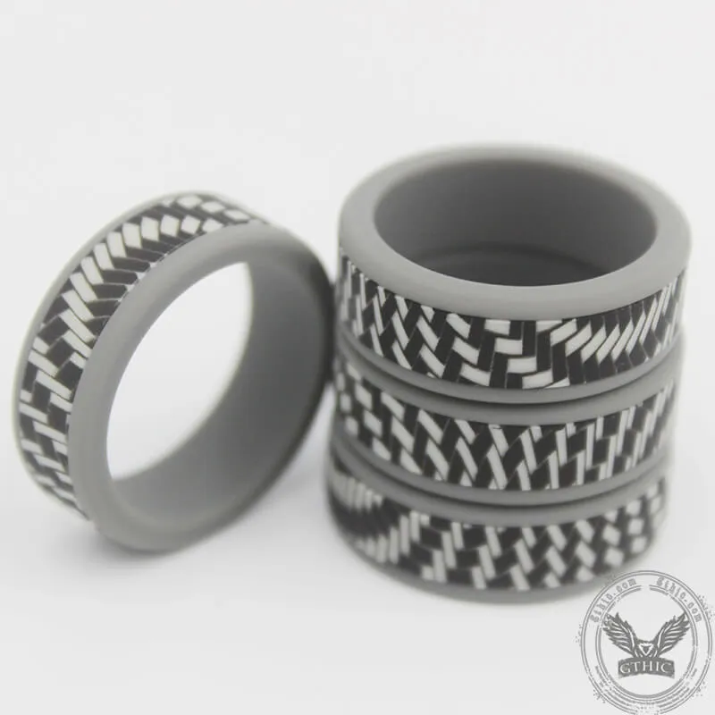 Carbon Fiber Pattern Silicone Ring Set sold by GTHIC product image thumbnail 3