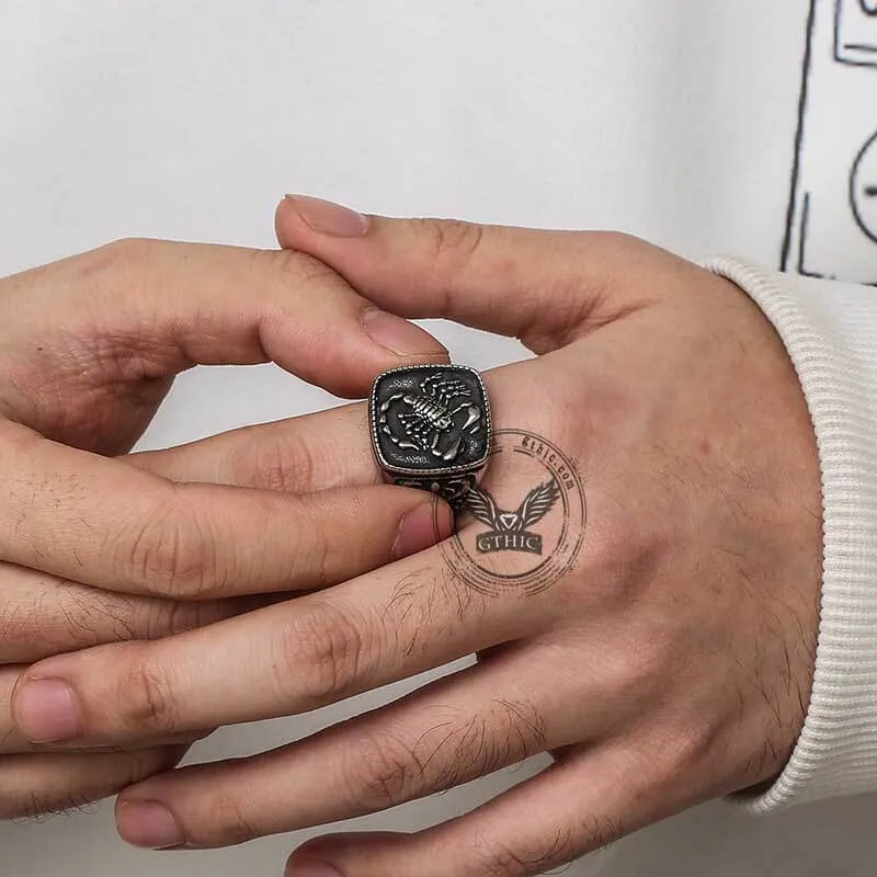 Scorpion Design Stainless Steel Signet Ring sold by GTHIC product image thumbnail 2