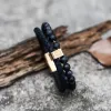 Double Layer Cross Turquoise Stainless Steel Bracelet sold by GTHIC