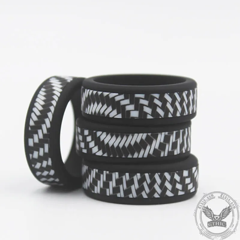 Carbon Fiber Pattern Silicone Ring Set sold by GTHIC product image thumbnail 2