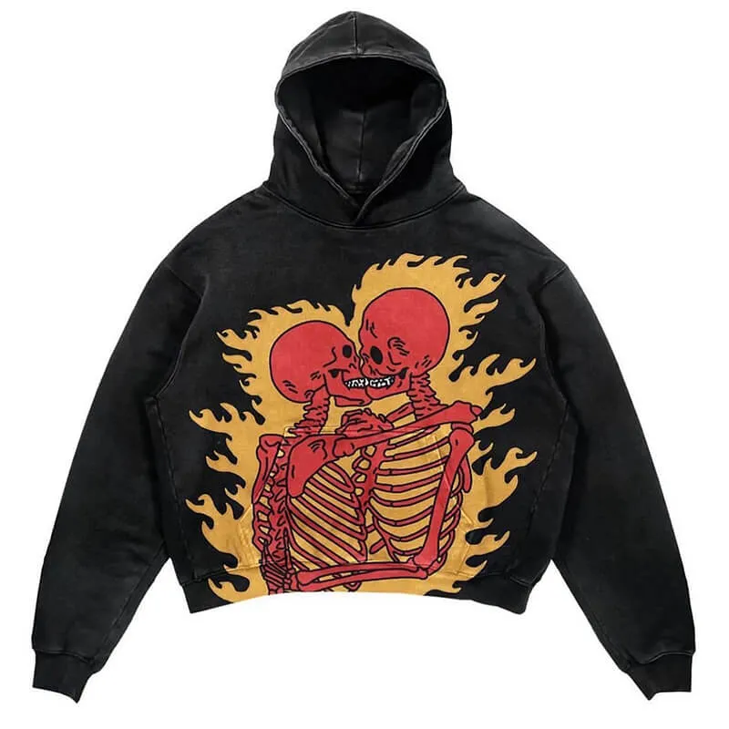Kiss Love Polyester Skull Hoodies sold by GTHIC