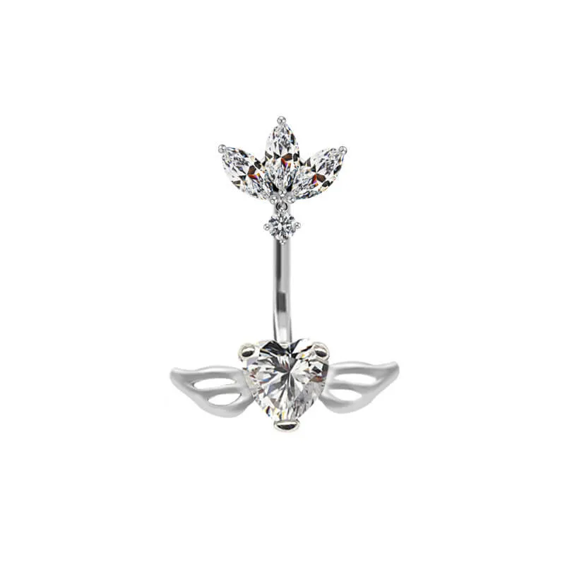 Shiny Zircon Heart-shaped Alloy Belly Ring sold by GTHIC product image thumbnail 3