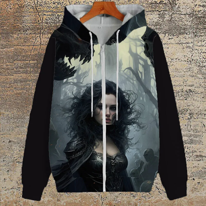 Gothic Female Beauty Polyester Hoodie Coat sold by GTHIC