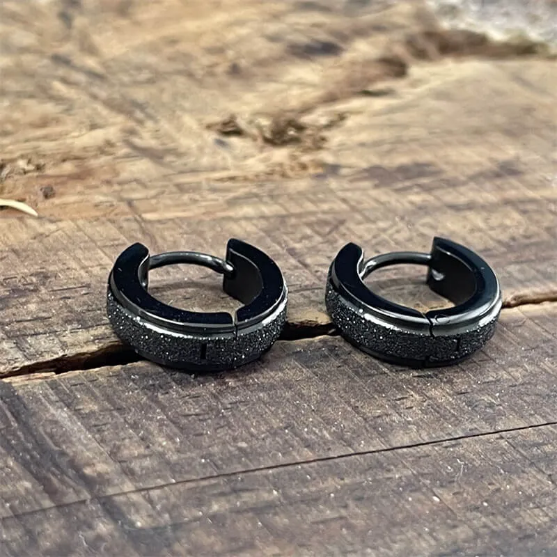 Simple Black Stainless Steel Huggie Earrings sold by GTHIC product image thumbnail 3