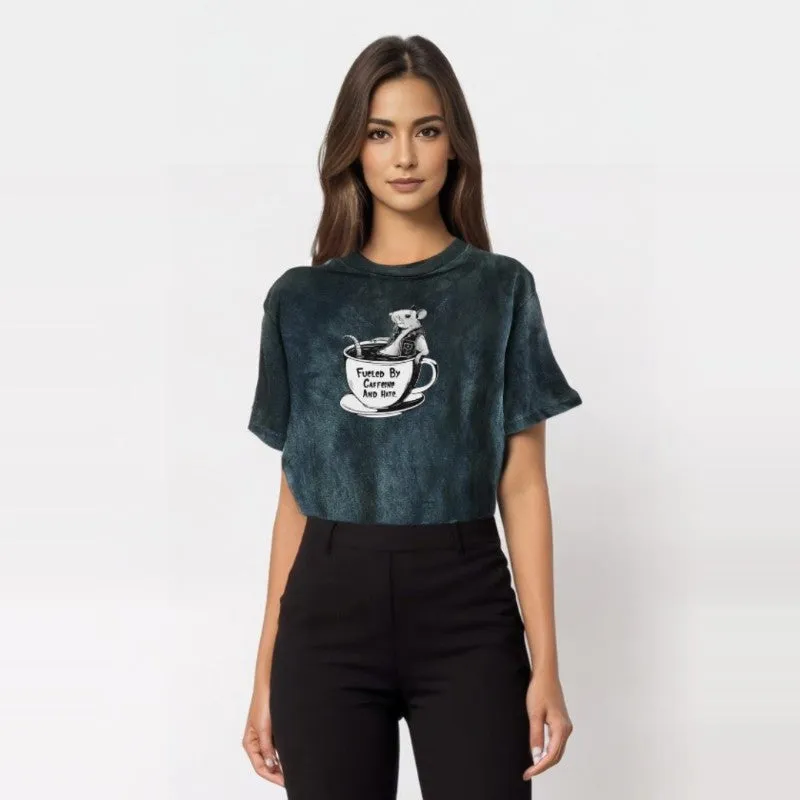 Vintage Washed Fueled By Caffeine And Hate Short Sleeve T-shirt sold by GTHIC product image thumbnail 3