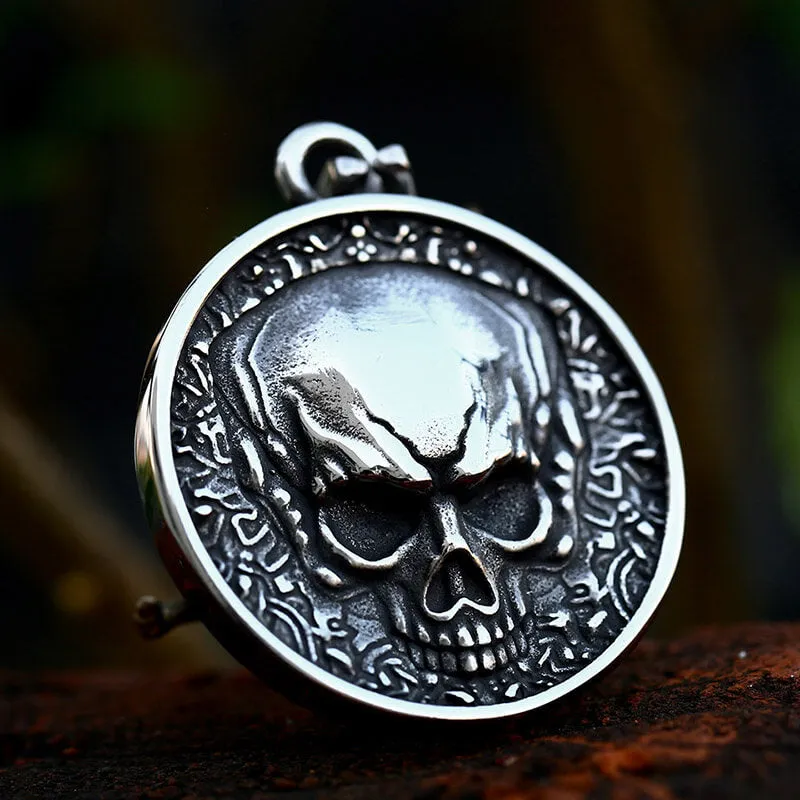 Round Stainless Steel Skull Pendant sold by GTHIC product image thumbnail 5
